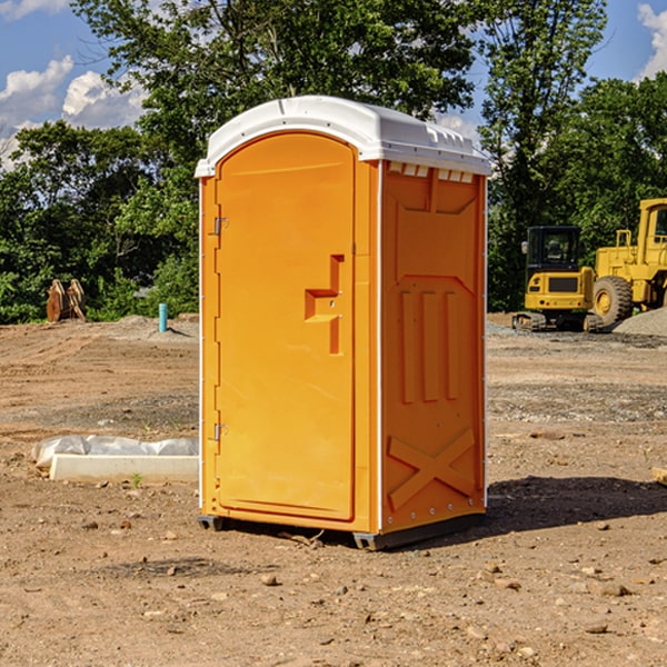 how often are the porta potties cleaned and serviced during a rental period in Amidon